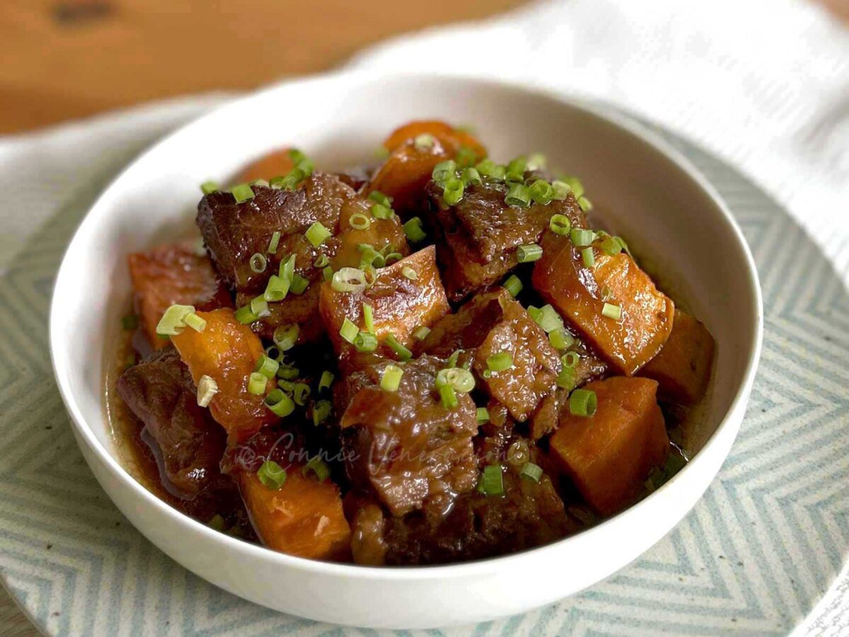 Beef stew with miso and ginger