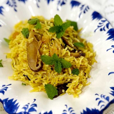 Mushroom and rice curry