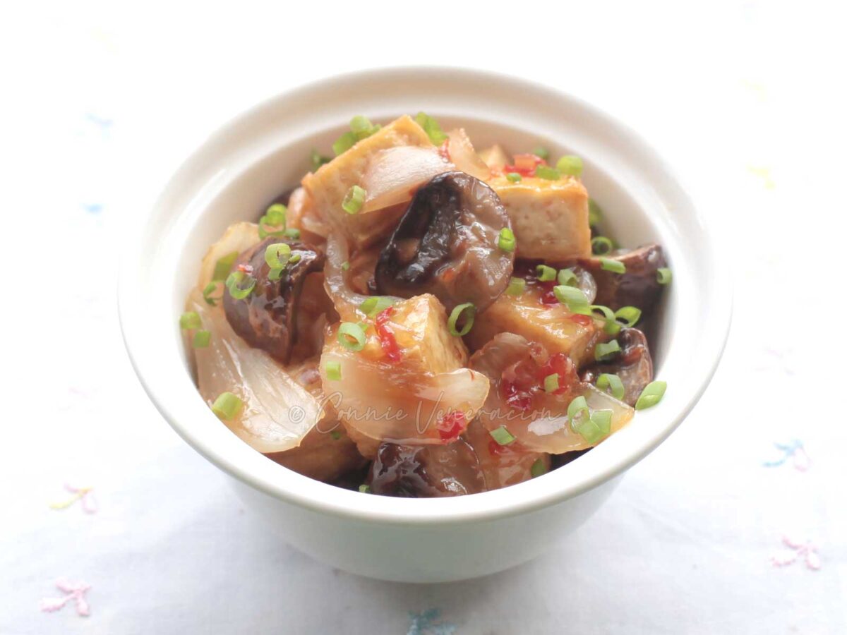 Sweet chili mushrooms and tofu