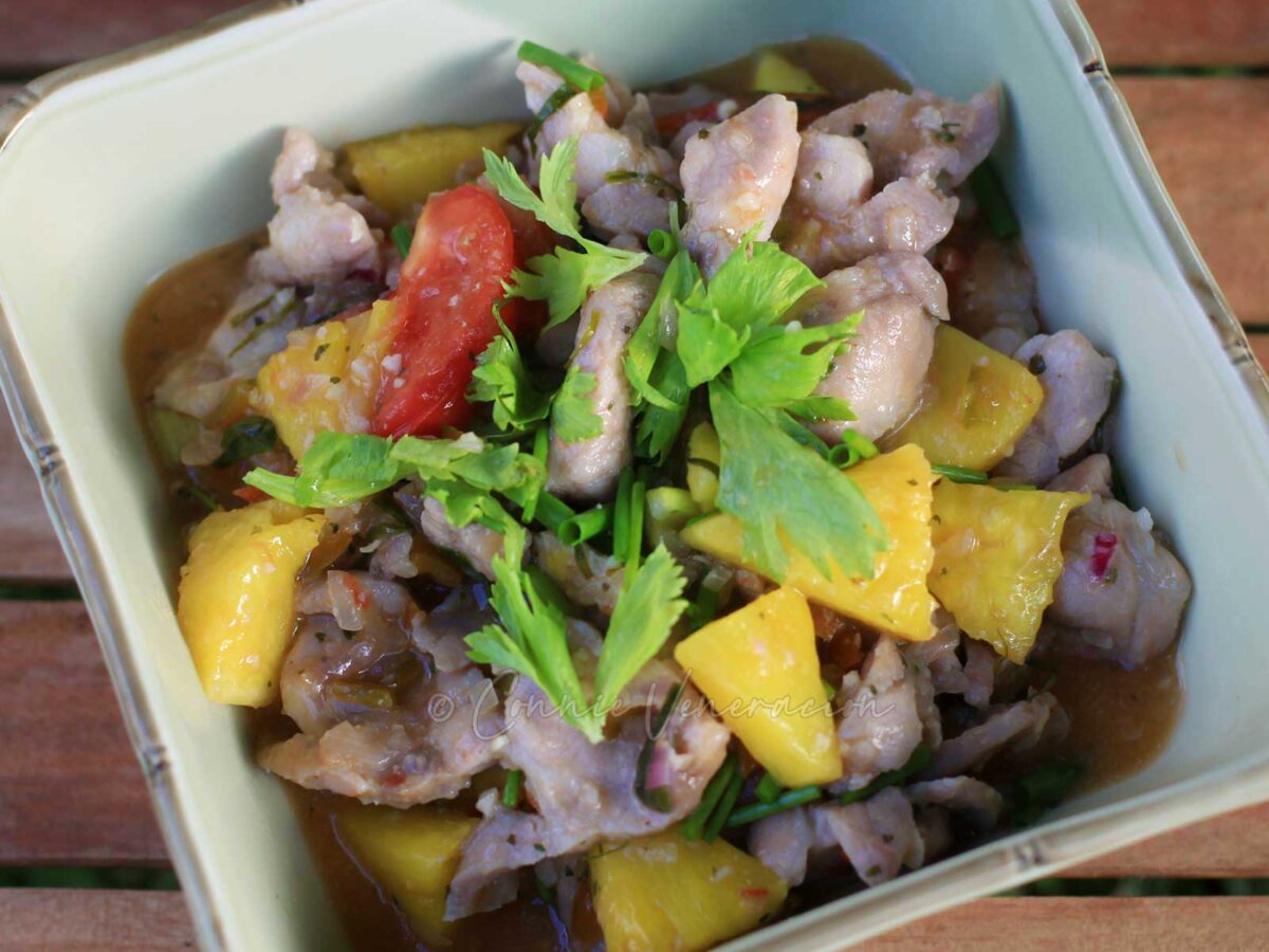 Vietnamese pork and pineapple stir fry (muc xao khom)