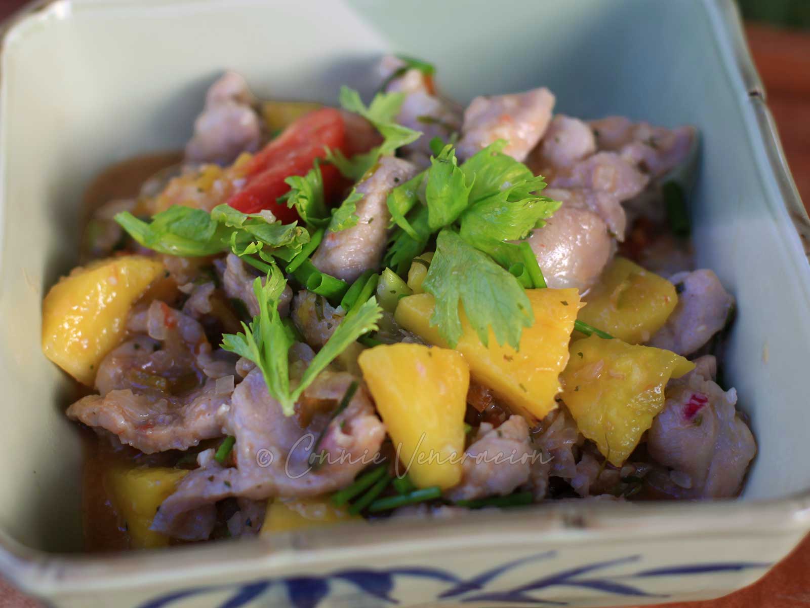 Vietnamese pork and pineapple stir fry (muc xao khom)