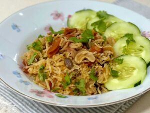 Bacon and sausage pilaf