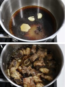 Making sauce for Filipino beef pares