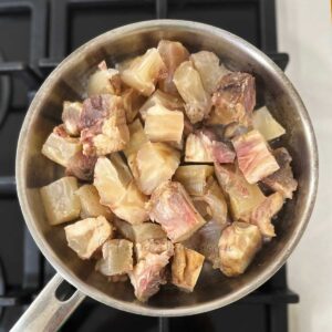 Slow cooked beef tendon