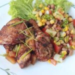 Beer-braised chicken with pineapple and chilies