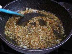 Chopped onion browned in butter