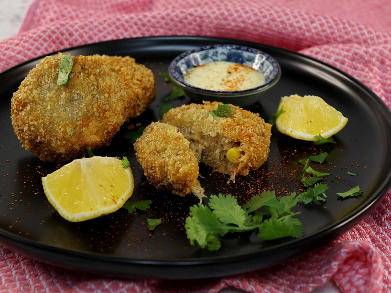 Crab cakes, Japanese-style (crab furai)