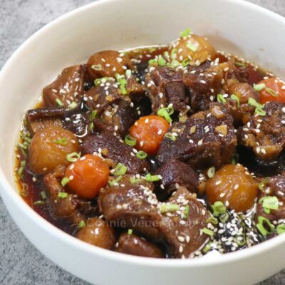 Korean braised beef short ribs (galbi-jjim)