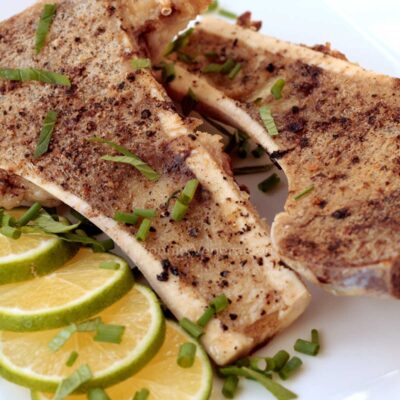 Grilled beef bone marrow
