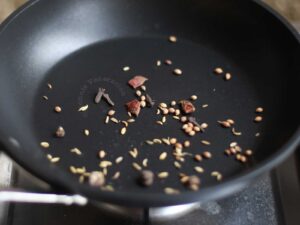 Toasting spices in pan