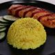 Indonesian yellow rice (nasi kuning)