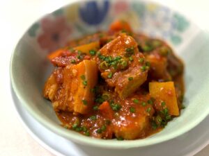 Pork belly kaldereta