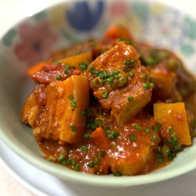 Pork belly kaldereta