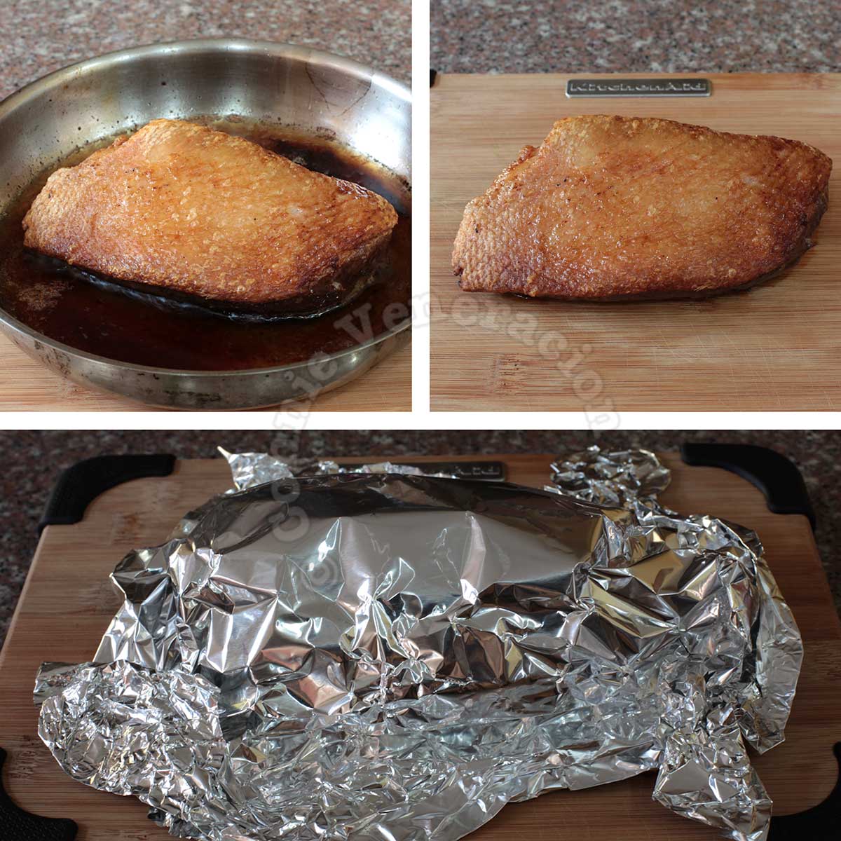 Oven roasted duck breast