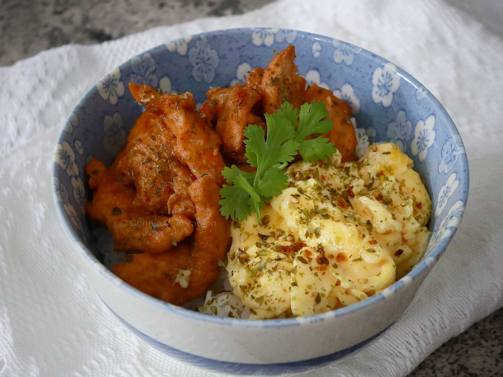 Salmon trimmings with soy honey ginger sauce