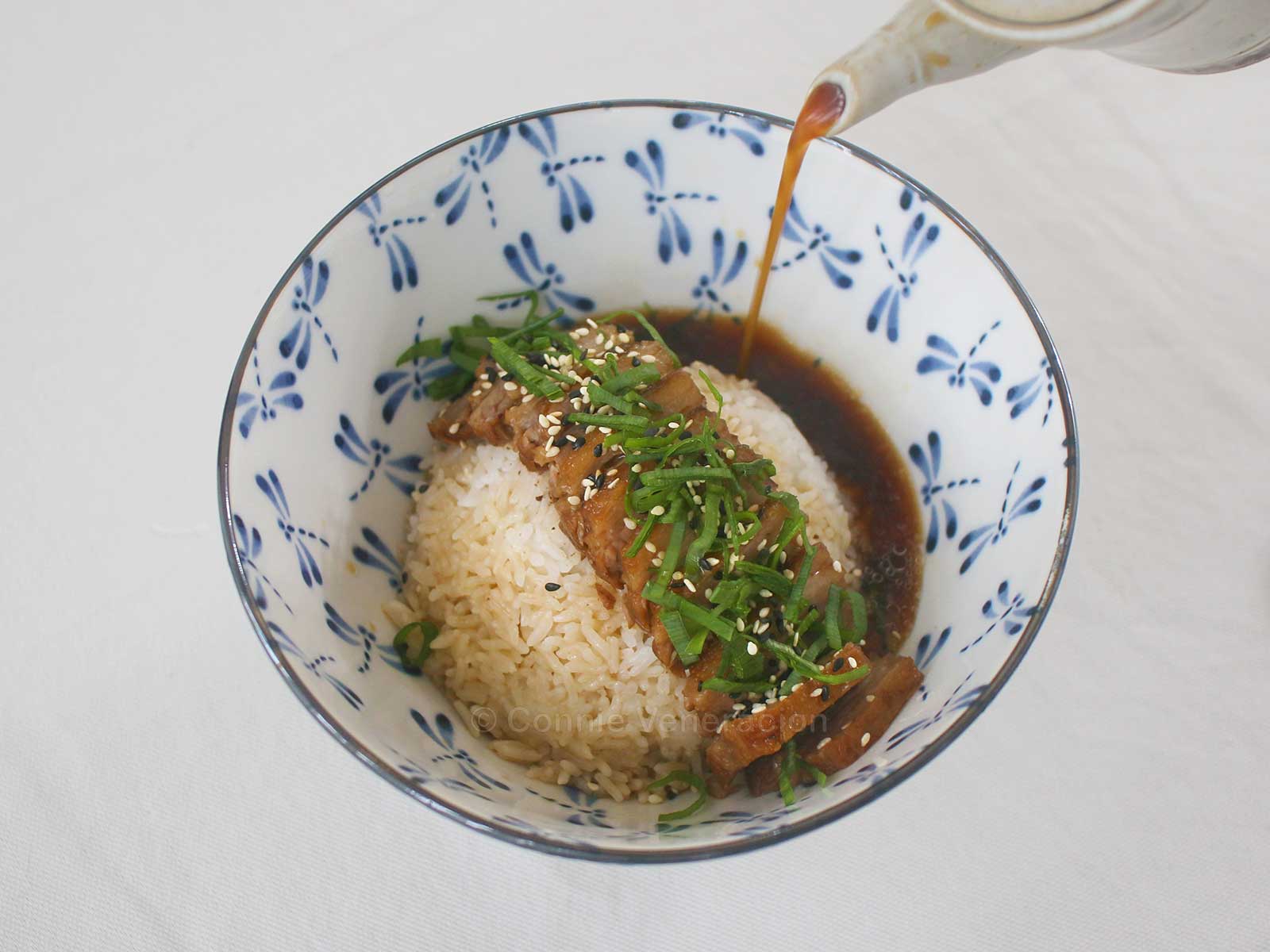 Soy ginger beef rice bowl