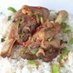 Lamb shanks braised in Thai mixed fish sauce