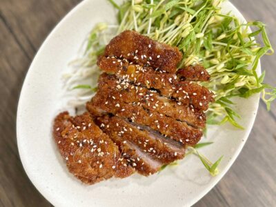 Tonkatsu with hoisin and gochujang glaze