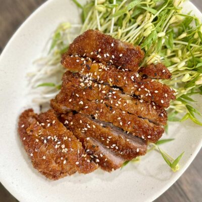 Tonkatsu with hoisin and gochujang glaze