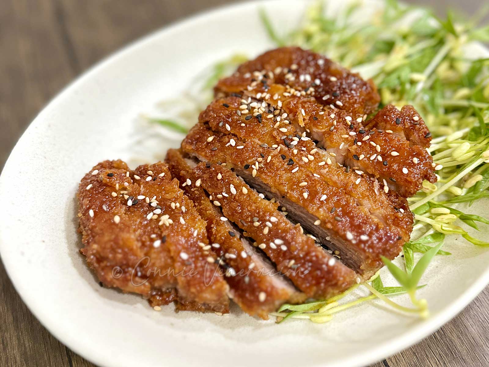 Tonkatsu with hoisin and gochujang glaze
