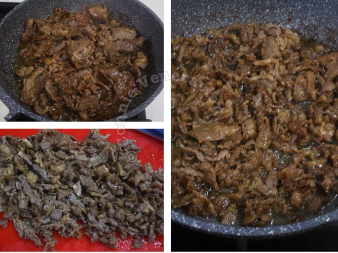 Stir frying beef