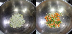 Sauteeing vegetables