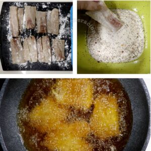 Frying battered fish fillets