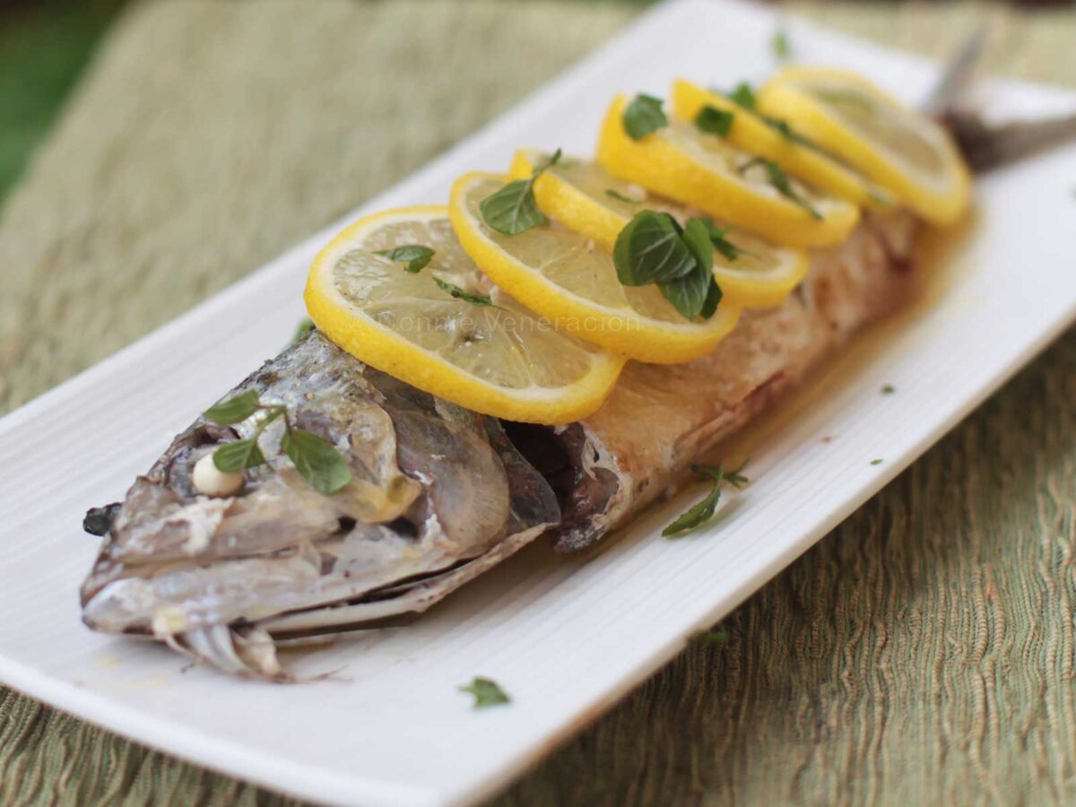 Mackerel with lemon butter sauce