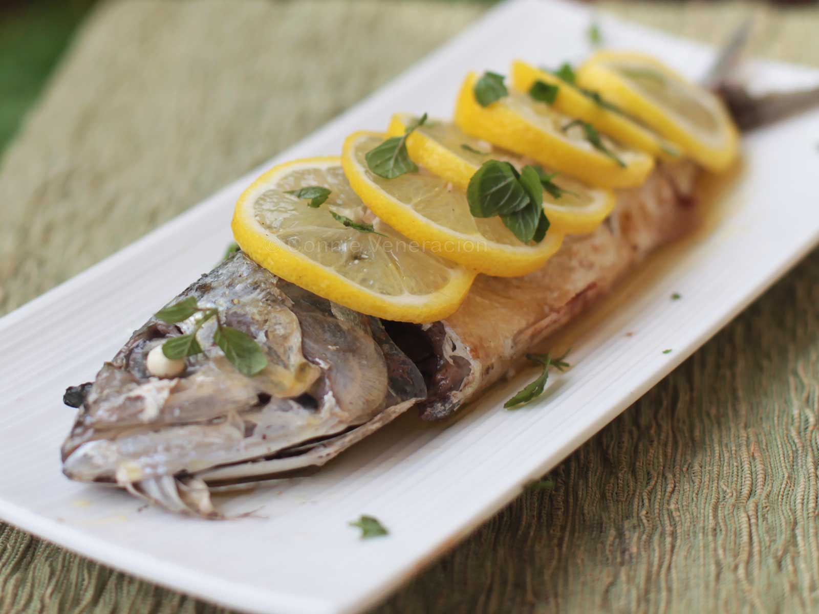 Mackerel with lemon butter sauce