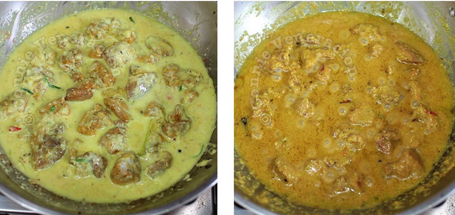 Slow cooking pork rendang