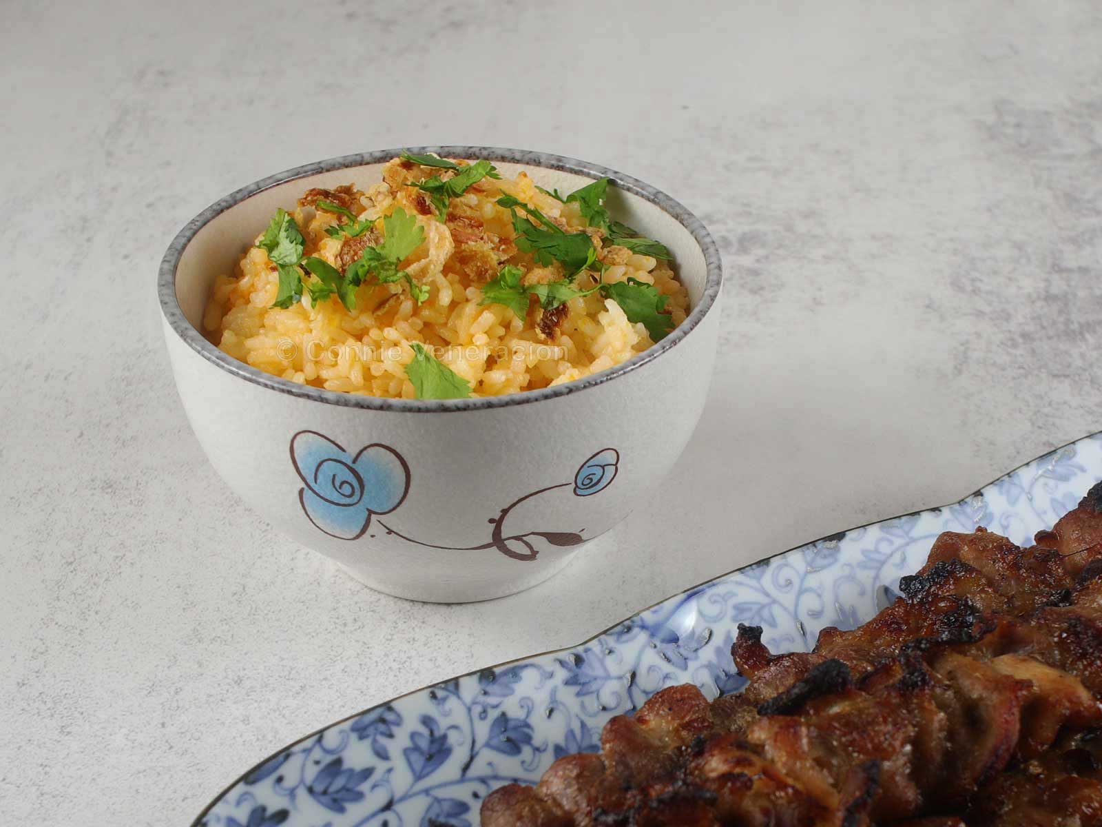 Salted duck egg yolk and garlic fried rice