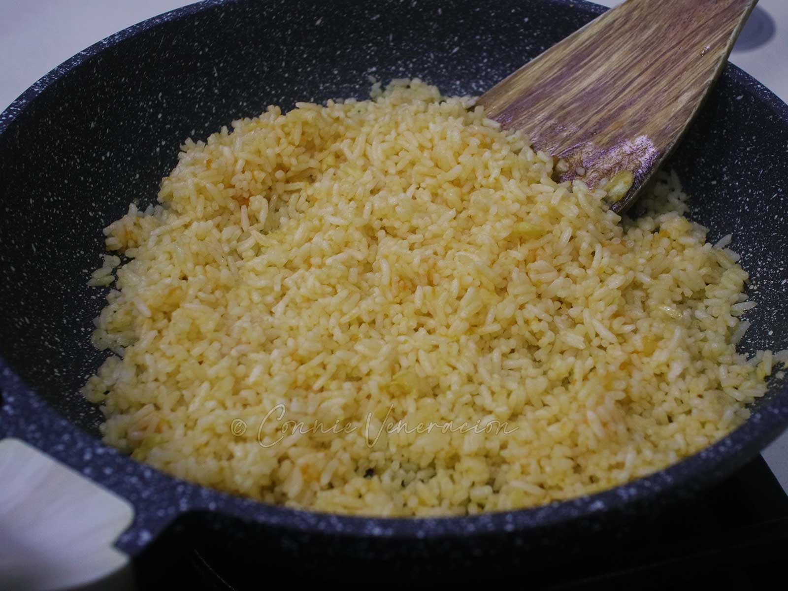 Salted egg yolk and garlic fried rice