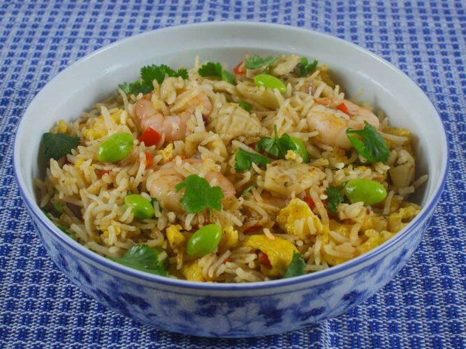 Shrimp and squid fried rice