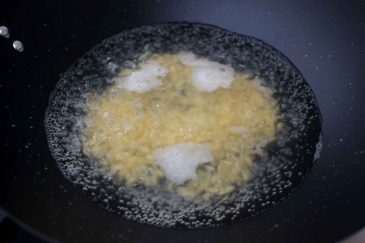 Boiling orzo in salted water
