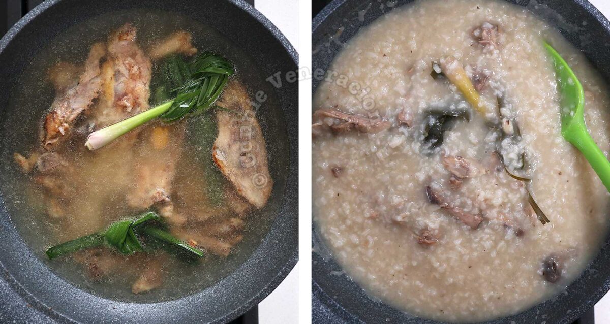 Cooking congee on stovetop