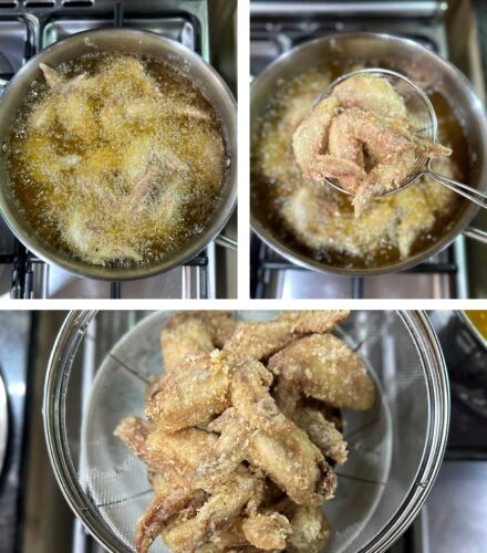 Fried chicken wings (first frying)