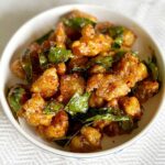 Chicken karaage with salted egg and coconut cream sauce