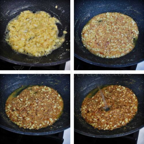 Cooking roux with onion until dark