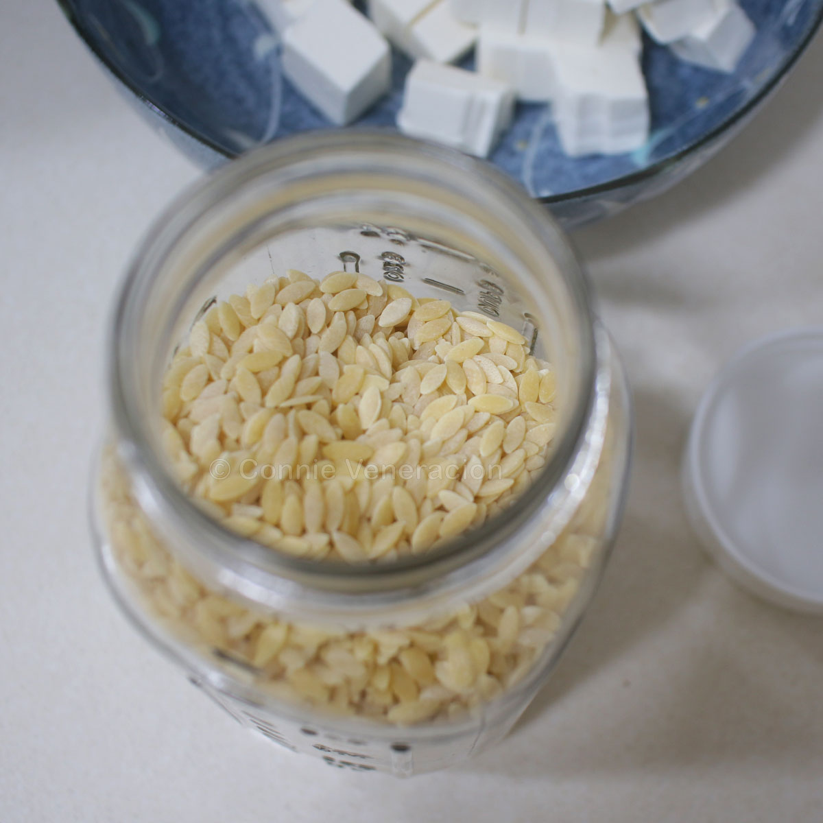 Orzo in mason jar