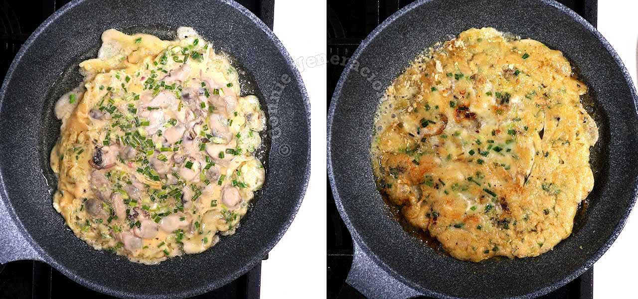 Cooking oyster omelette