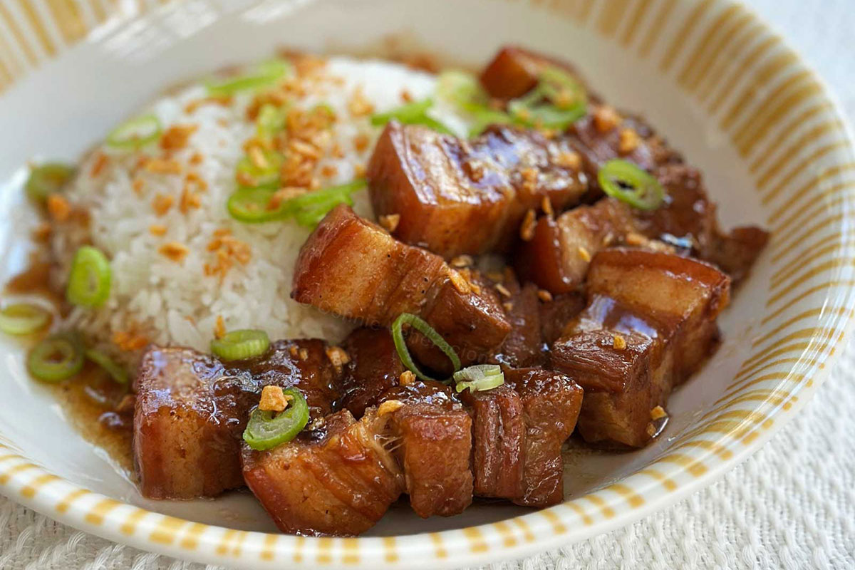Pork adobo with lechon sauce