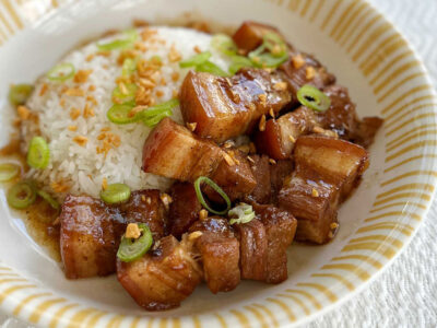 Pork adobo with lechon sauce