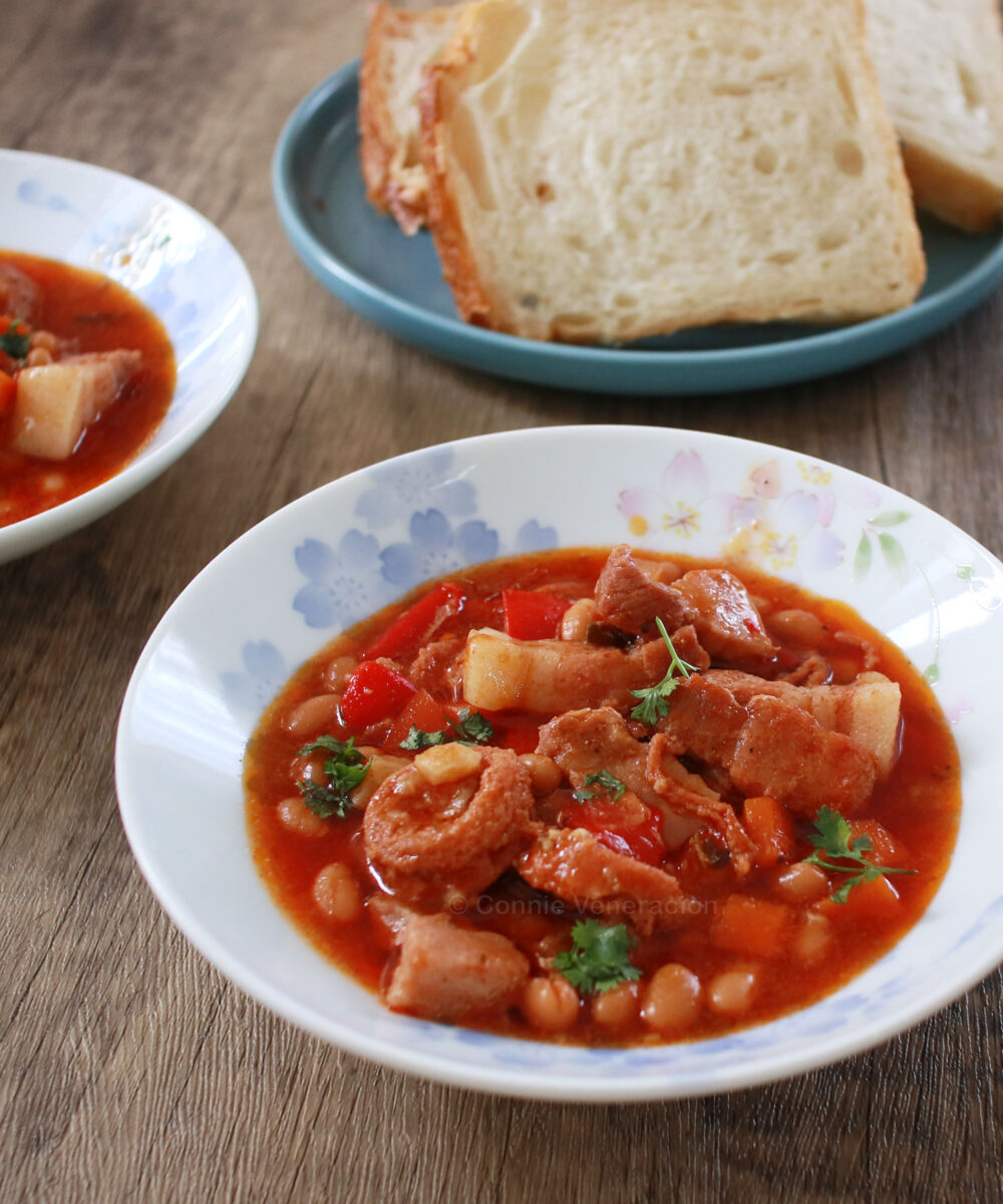 Pork, sausage and beans