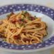 Spaghetti with chorizo and salted duck egg sauce