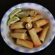 Shrimp, spinach and cheese spring rolls