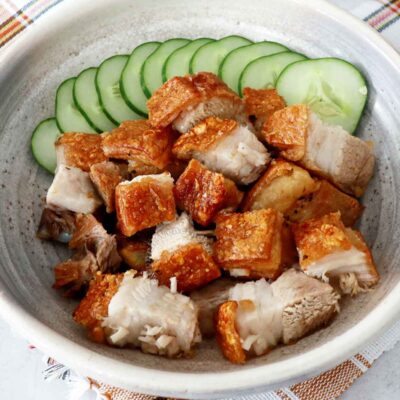 Air fried lechon kawali (crispy pork belly)