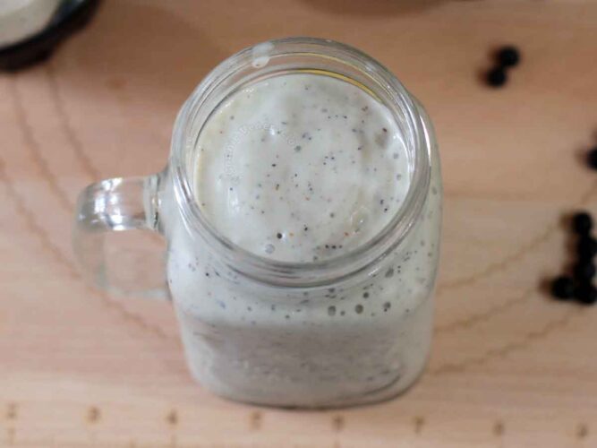 Avocado, cucumber and blueberry smoothie