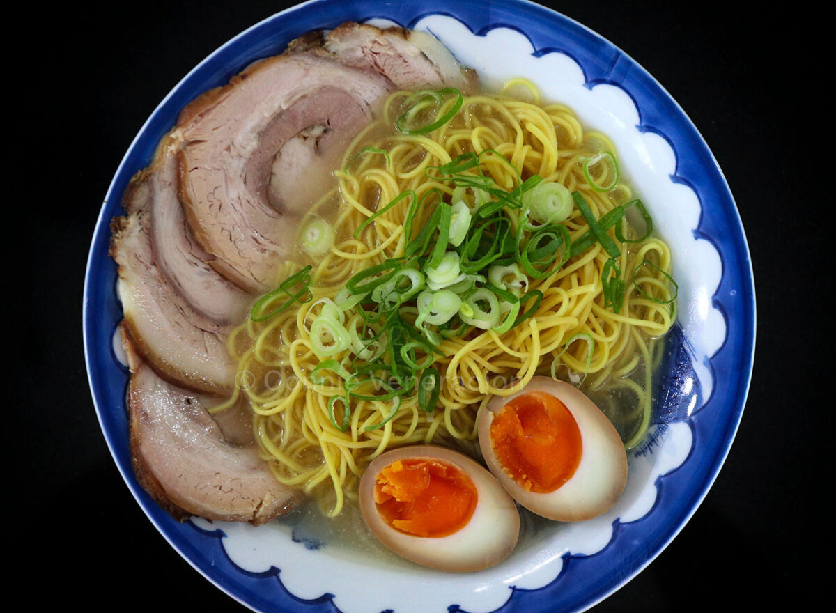 Ramen with chashu and soy sauce egg