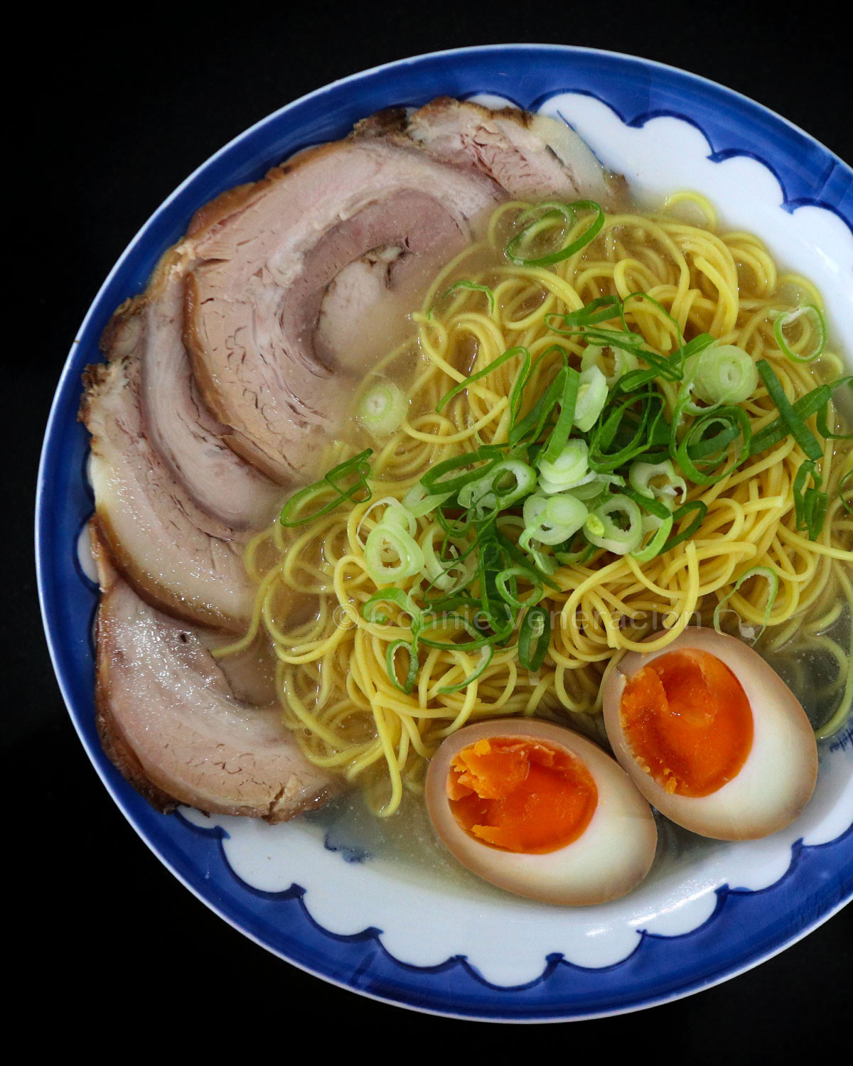 Ramen with chashu and soy sauce egg