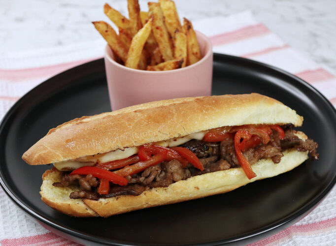Pepper cheesesteak and fries